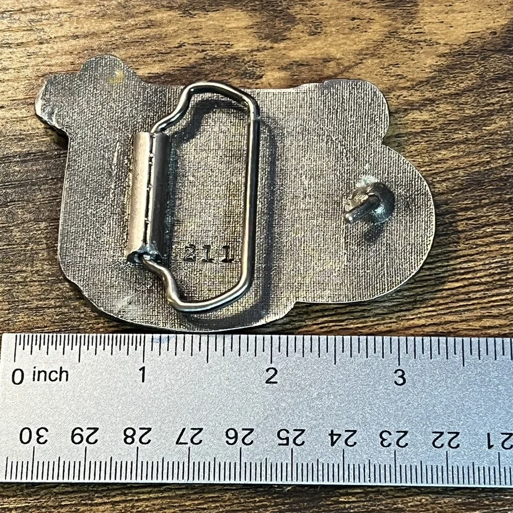 Vintage Bluegrass Belt Buckle Music Instruments Guitar Fiddle Banjo Enamel 2113